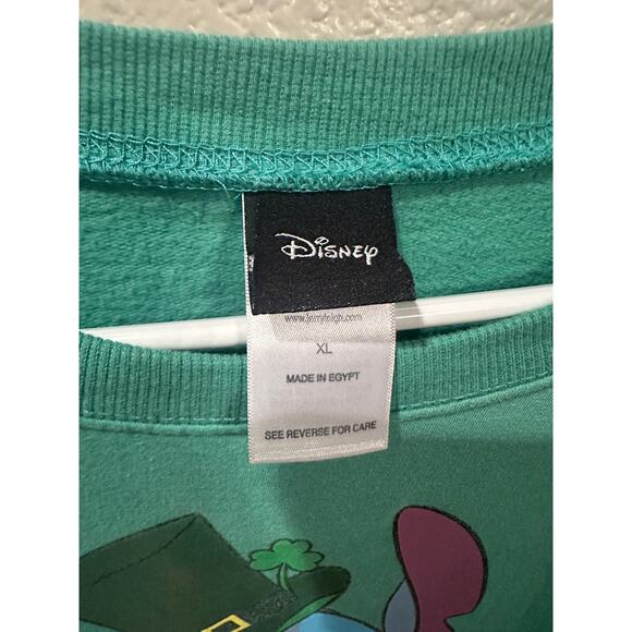 Disney Lilo & Stitch St. Patrick's Day Shamrock Green crewneck sweatshirt XL - Picture 3 of 3